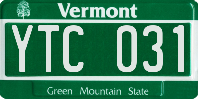 VT license plate YTC031