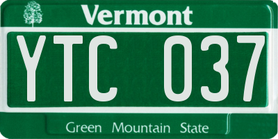 VT license plate YTC037