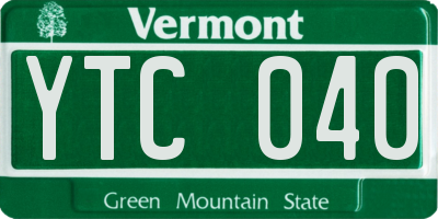 VT license plate YTC040