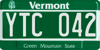 VT license plate YTC042