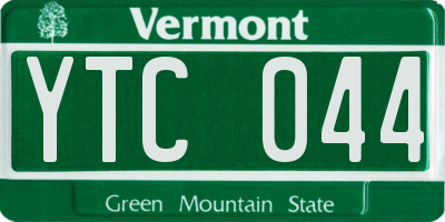 VT license plate YTC044