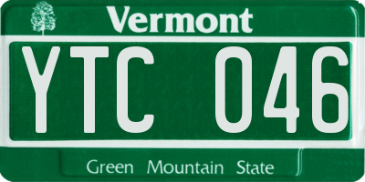 VT license plate YTC046