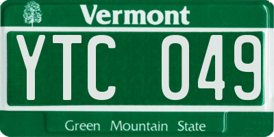 VT license plate YTC049