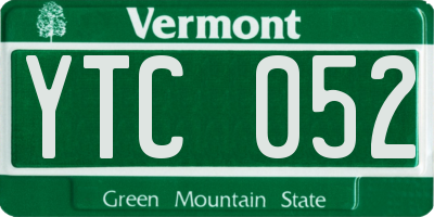 VT license plate YTC052
