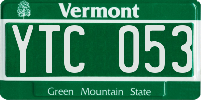 VT license plate YTC053