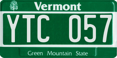 VT license plate YTC057