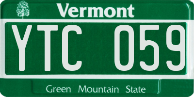 VT license plate YTC059