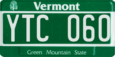 VT license plate YTC060