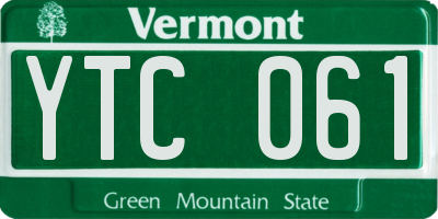 VT license plate YTC061