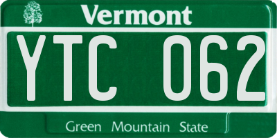 VT license plate YTC062