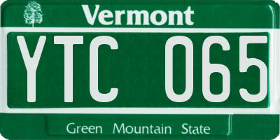 VT license plate YTC065