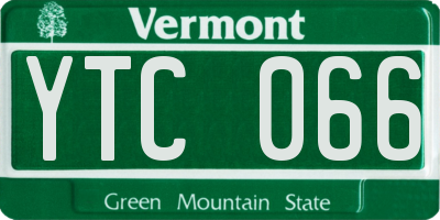VT license plate YTC066