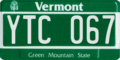 VT license plate YTC067