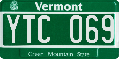 VT license plate YTC069
