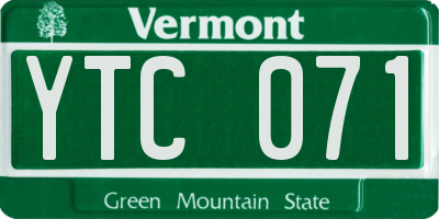 VT license plate YTC071