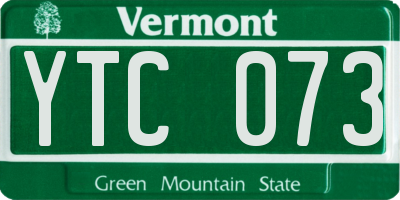 VT license plate YTC073