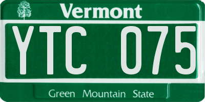 VT license plate YTC075