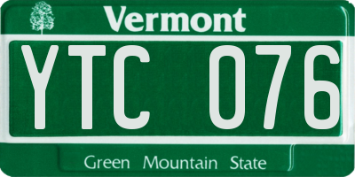 VT license plate YTC076