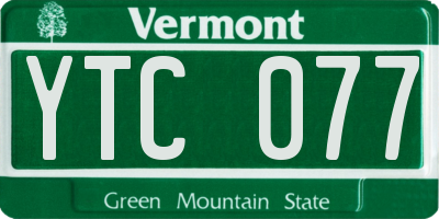 VT license plate YTC077