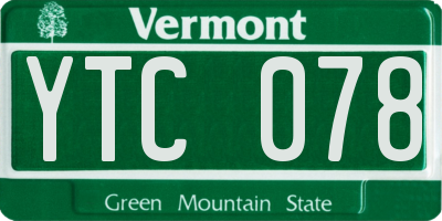 VT license plate YTC078