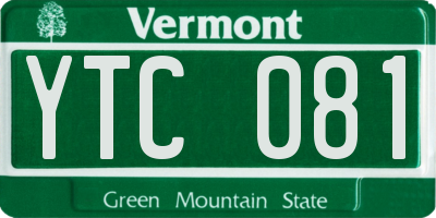 VT license plate YTC081