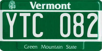 VT license plate YTC082