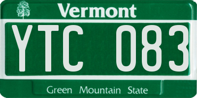 VT license plate YTC083