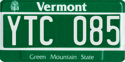 VT license plate YTC085