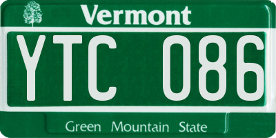VT license plate YTC086