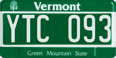 VT license plate YTC093