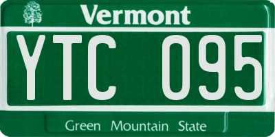 VT license plate YTC095