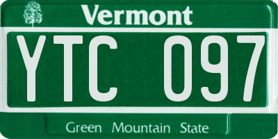 VT license plate YTC097