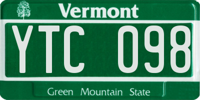 VT license plate YTC098
