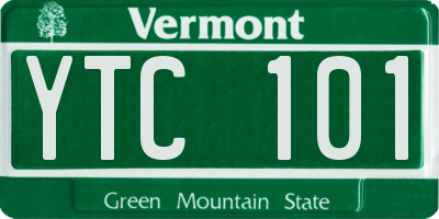 VT license plate YTC101