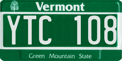 VT license plate YTC108