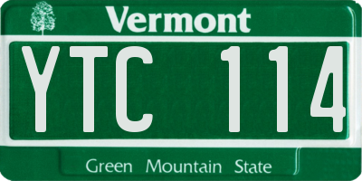 VT license plate YTC114