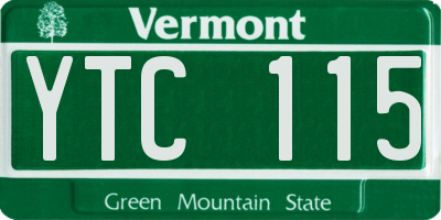 VT license plate YTC115