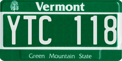 VT license plate YTC118