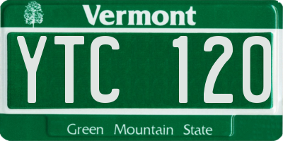 VT license plate YTC120