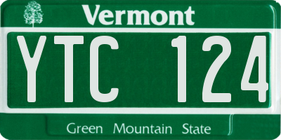VT license plate YTC124