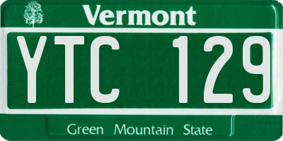 VT license plate YTC129