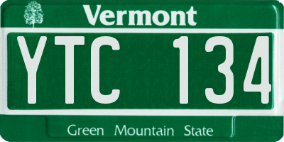 VT license plate YTC134