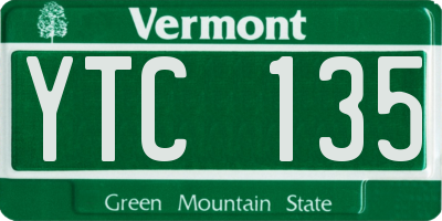 VT license plate YTC135