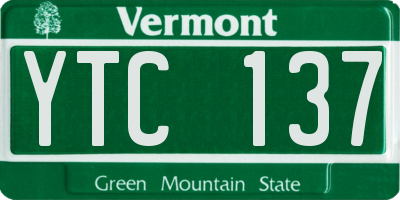 VT license plate YTC137