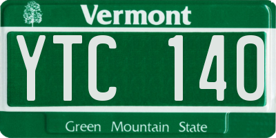 VT license plate YTC140
