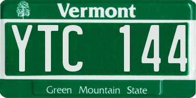 VT license plate YTC144