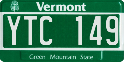 VT license plate YTC149