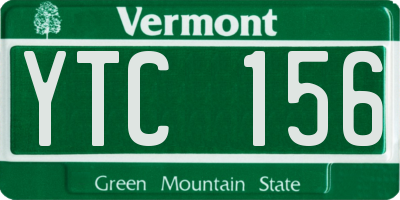 VT license plate YTC156