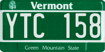 VT license plate YTC158