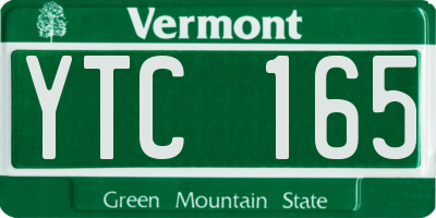VT license plate YTC165